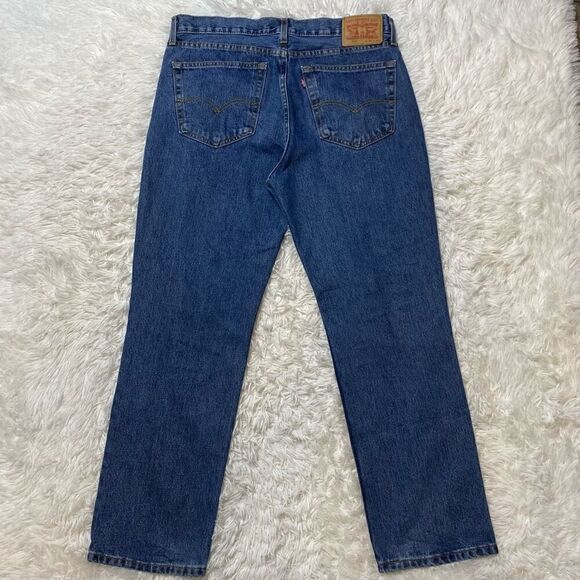 Levis 516 Mens Jeans Size 36x30 Straight Leg Medium Blue 100% Cotton - Picture 3 of 11
